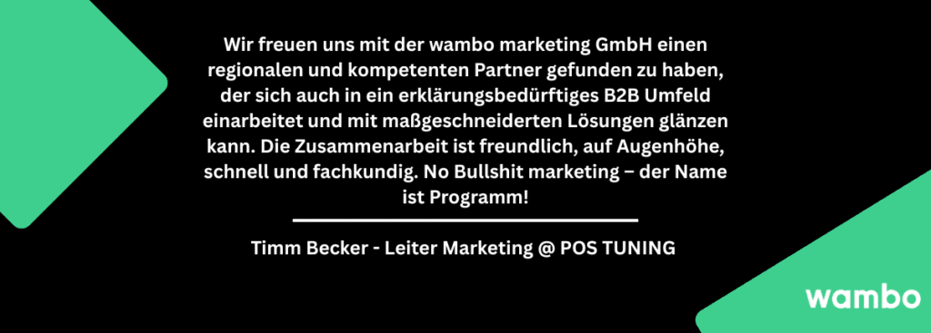Kundenstimme POS Tuning für wambo marketing