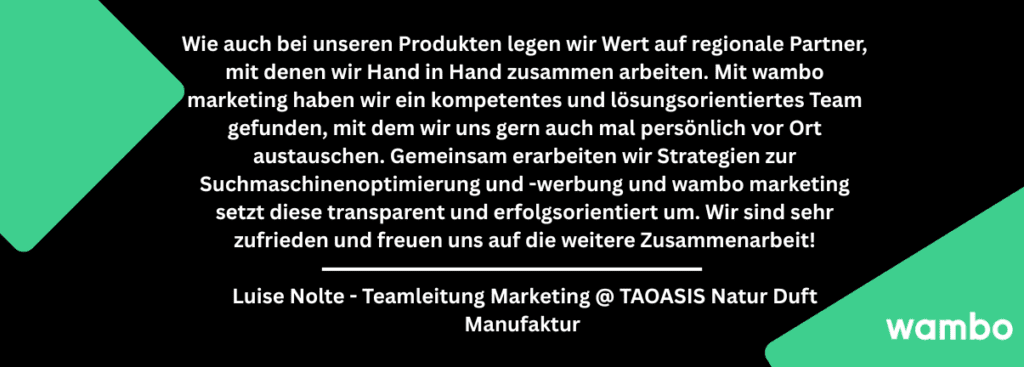 TAOASIS Kundenstimme für wambo